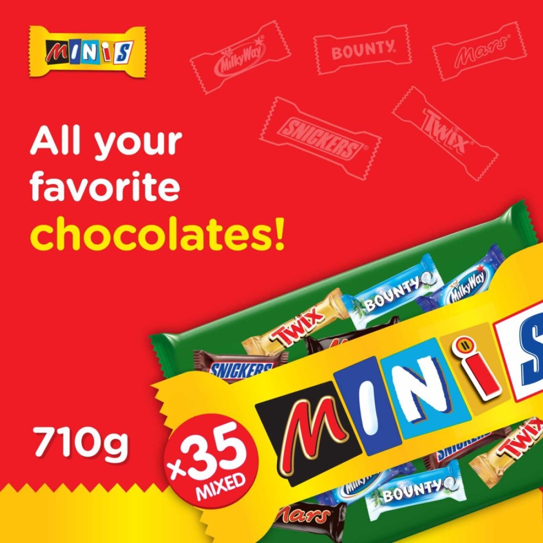 Best of Minis Pouch 35 Chocolate Bars 710g