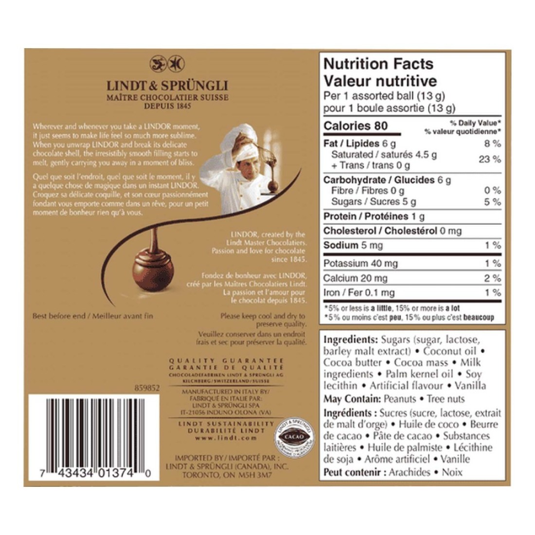 Lindt Lindor Assorted Chocolate Truffles Gift Box 137g