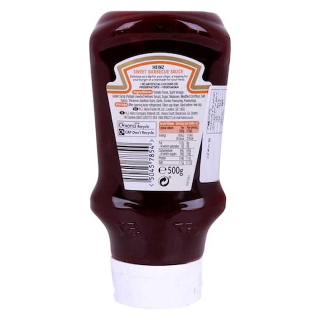Heinz Sweet Sticky And Smooth Barbecue Sauce Top Down Bottle 500g