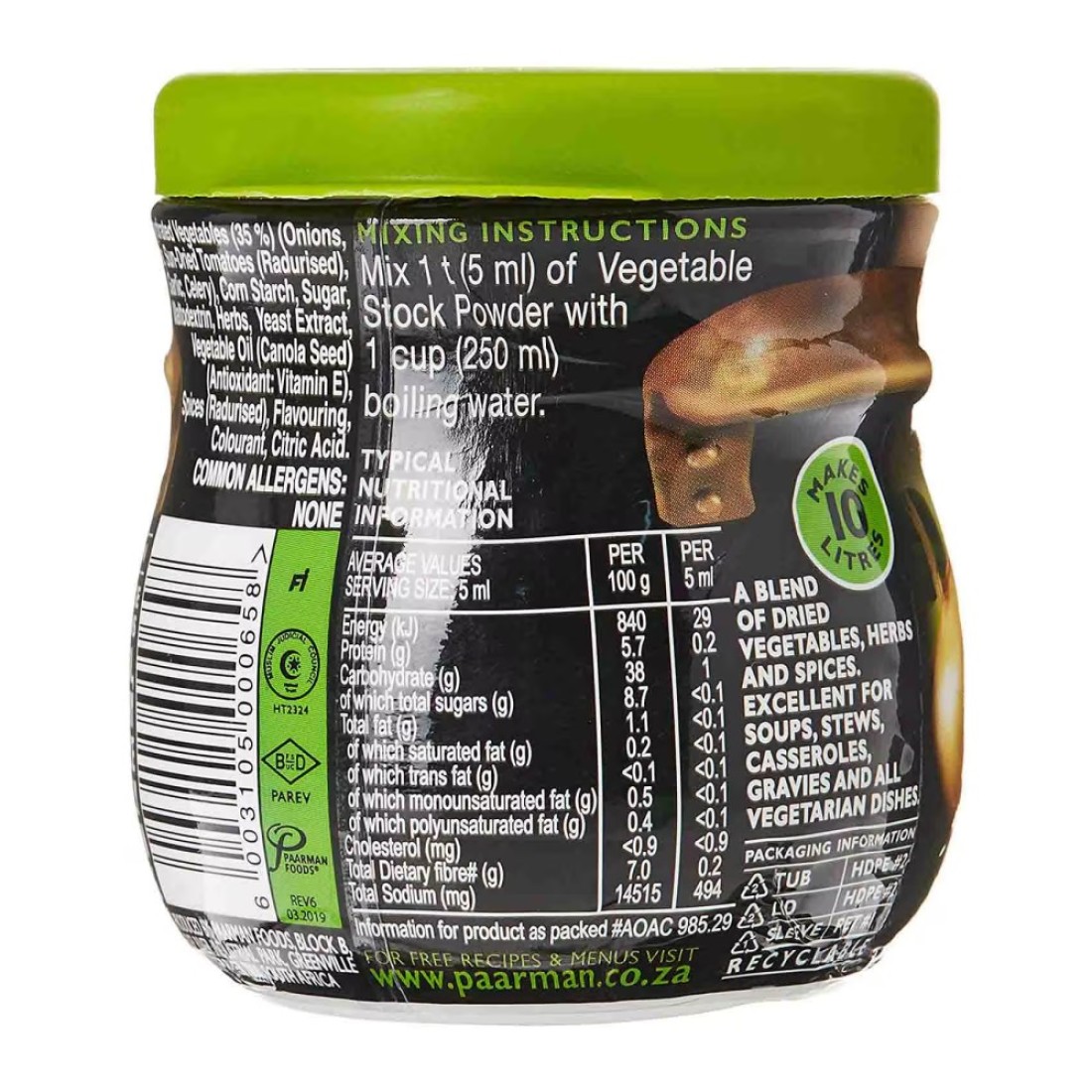 Ina Paarman&#39;s Kitchen Gluten Free Vegetable Stock Powder, 150g