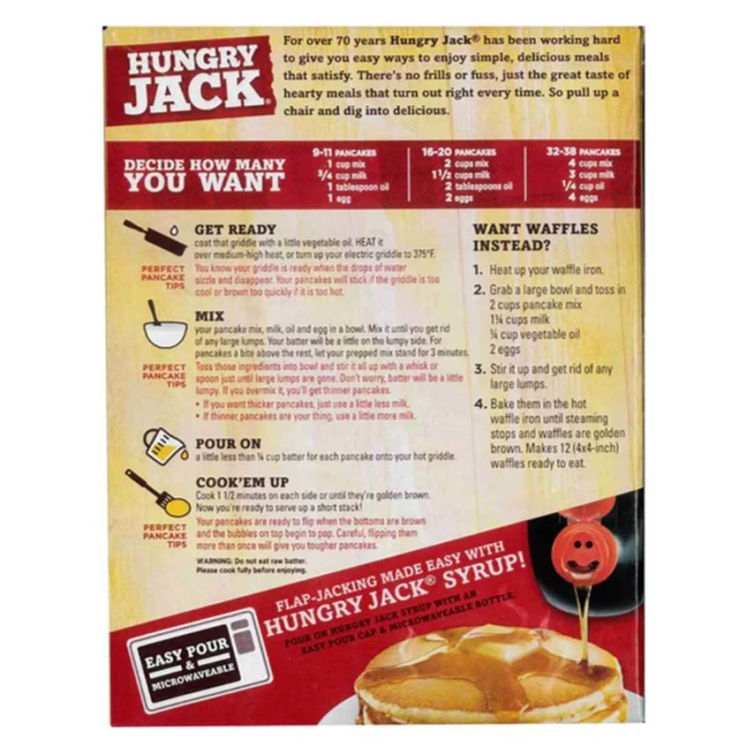 Hungry Jack Complete Extra Light and Fluffy Pancake and Waffle Mix, 907g