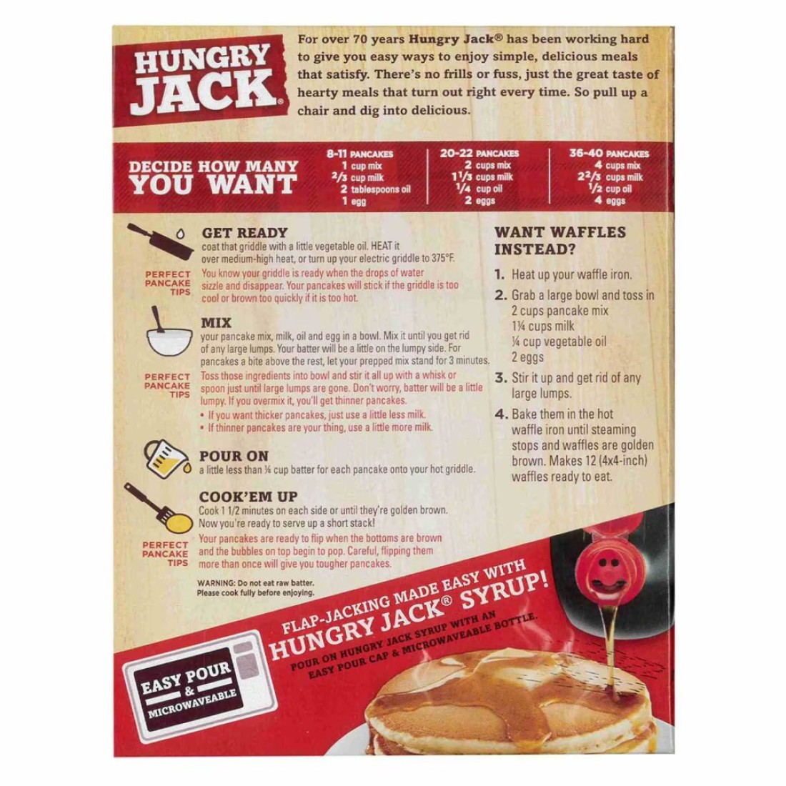 Hungry Jack Buttermilk Pancake and Waffle Mix, 907g