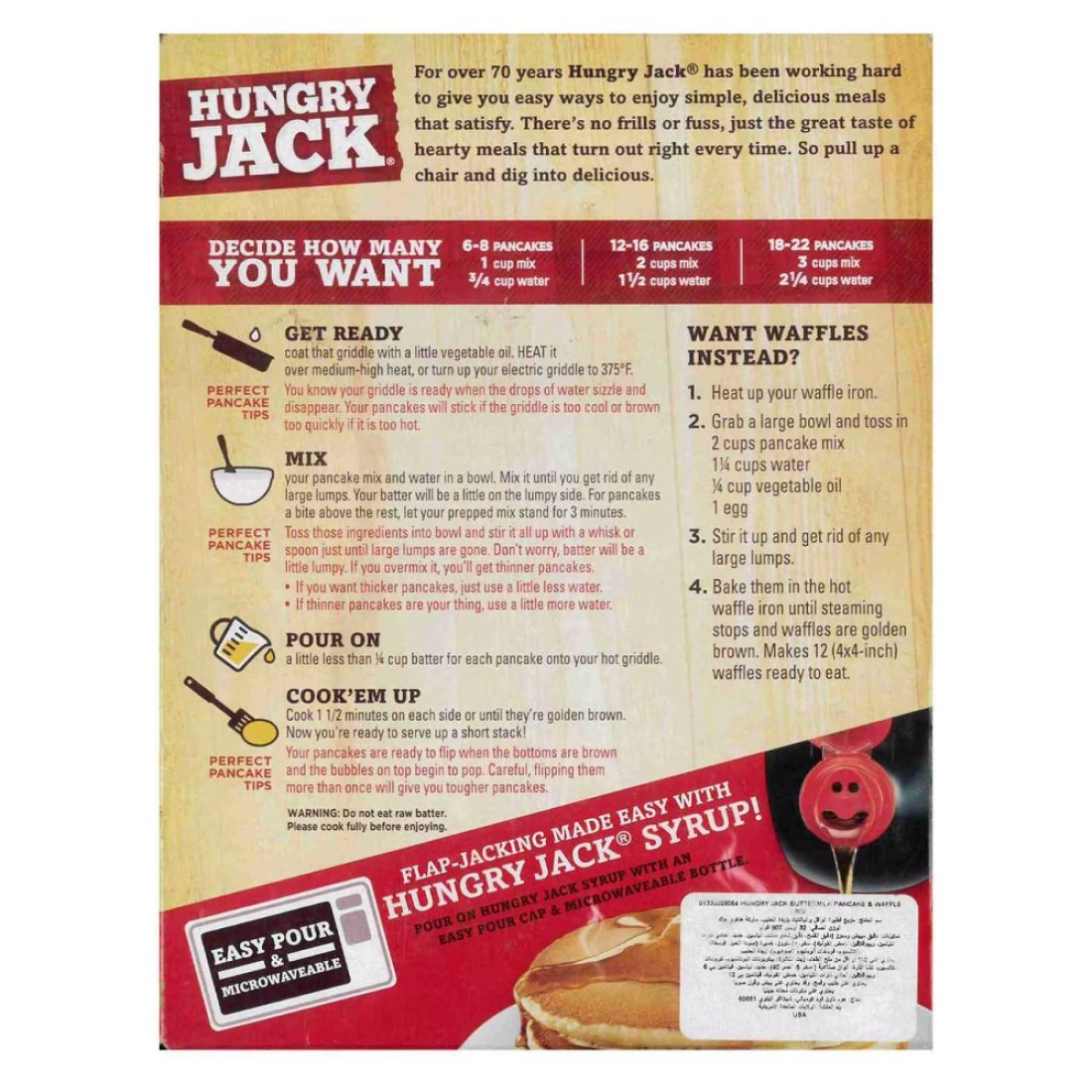 Hungry Jack Complete Buttermilk Pancake and Waffle Mix, 907g