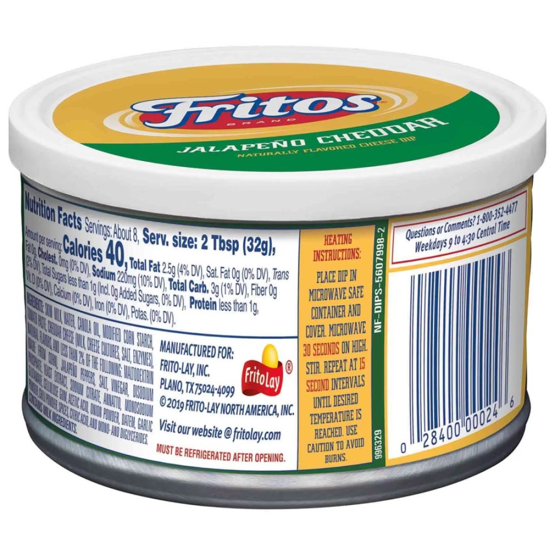 Fritos Jalapeno Cheddar Naturally Flavoured Cheese Dip, 255g