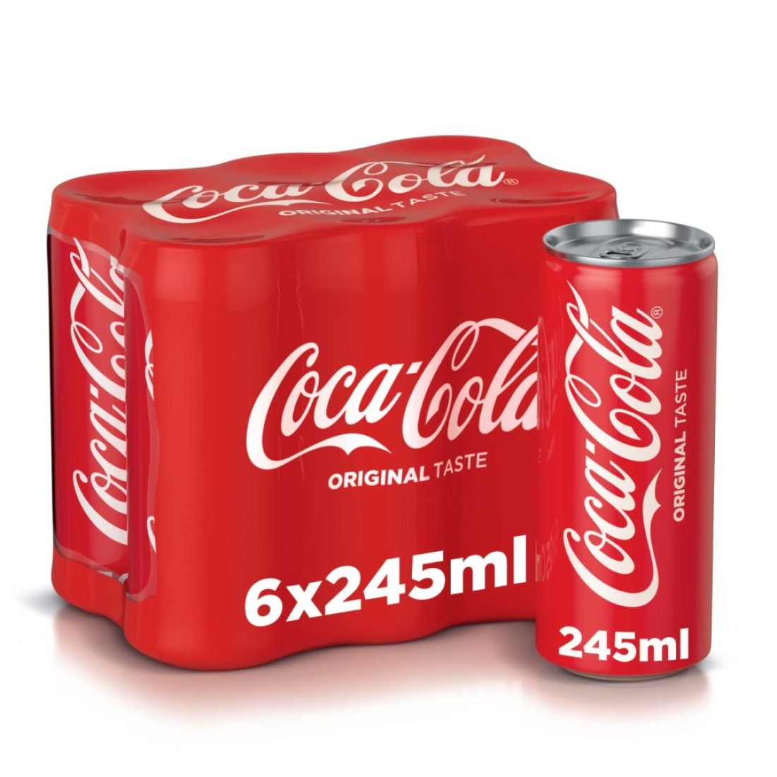 Coca-Cola Zero Calories Carbonated Soft Drink 245ml Pack of 6