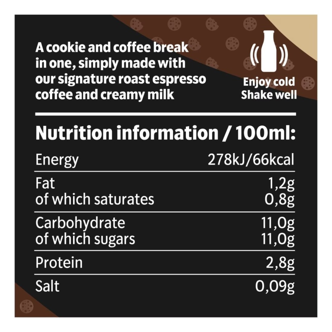 Starbucks Frappuccino Cookies and Cream Coffee Drink, 250ml