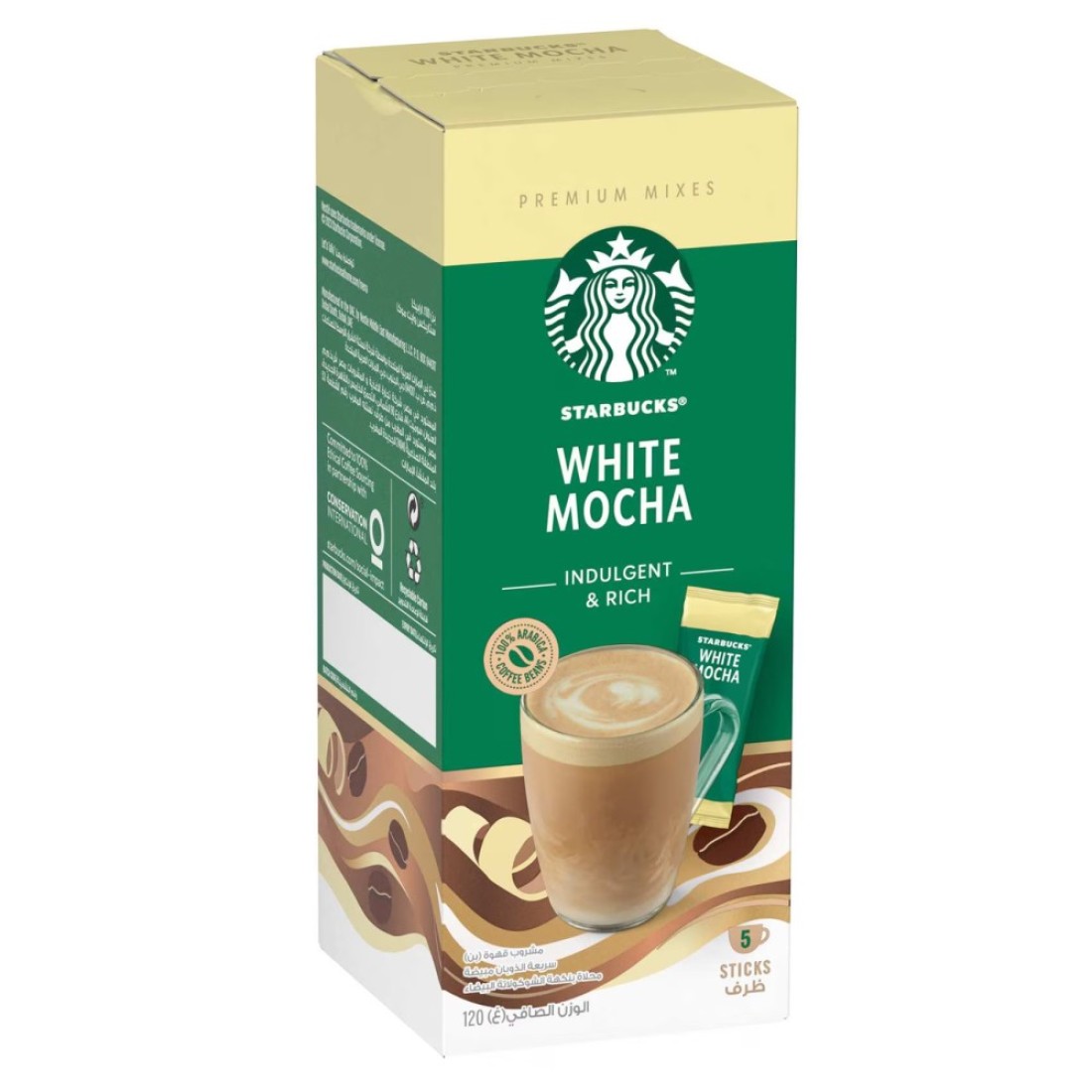 Starbucks White Mocha Premium Instant Coffee Mix, 24g Pack of 5