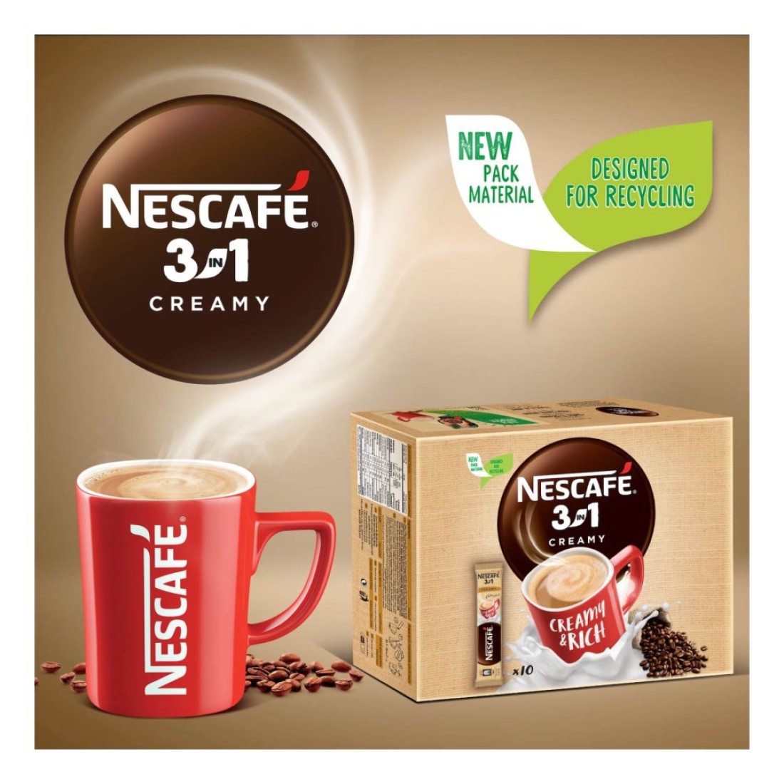 Nescafe My Cup Creamy Latte 3-In-1 Coffee Sachet, 22.4g Pack of 10