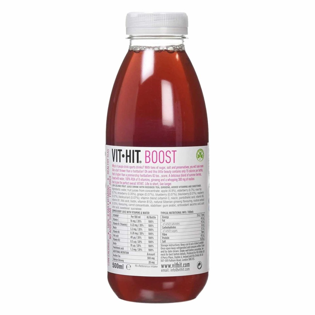 Vit Hit Berry Boost With Ginseng And Roiboos Tea 500ml
