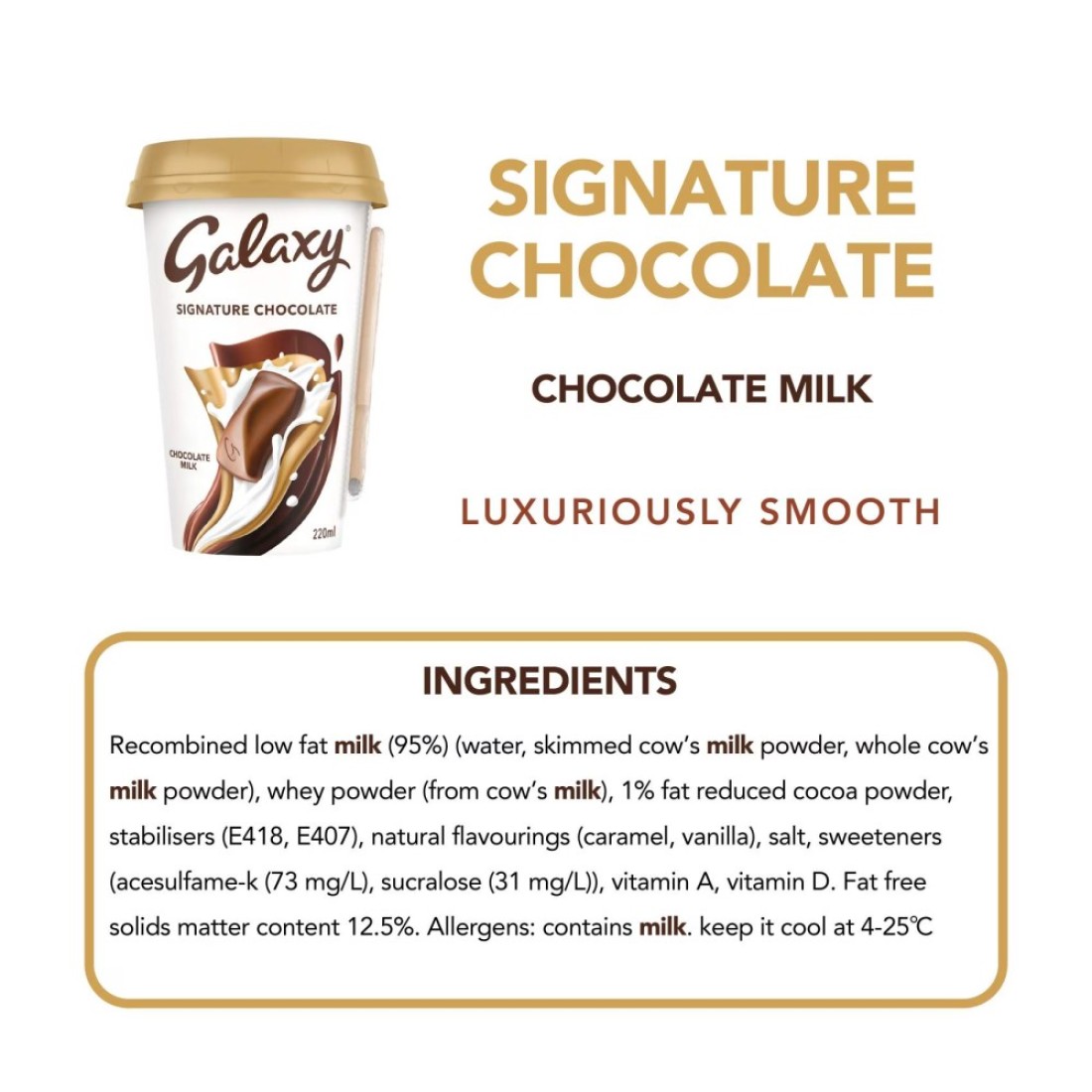 Galaxy Signature Chocolate Milk 220ml