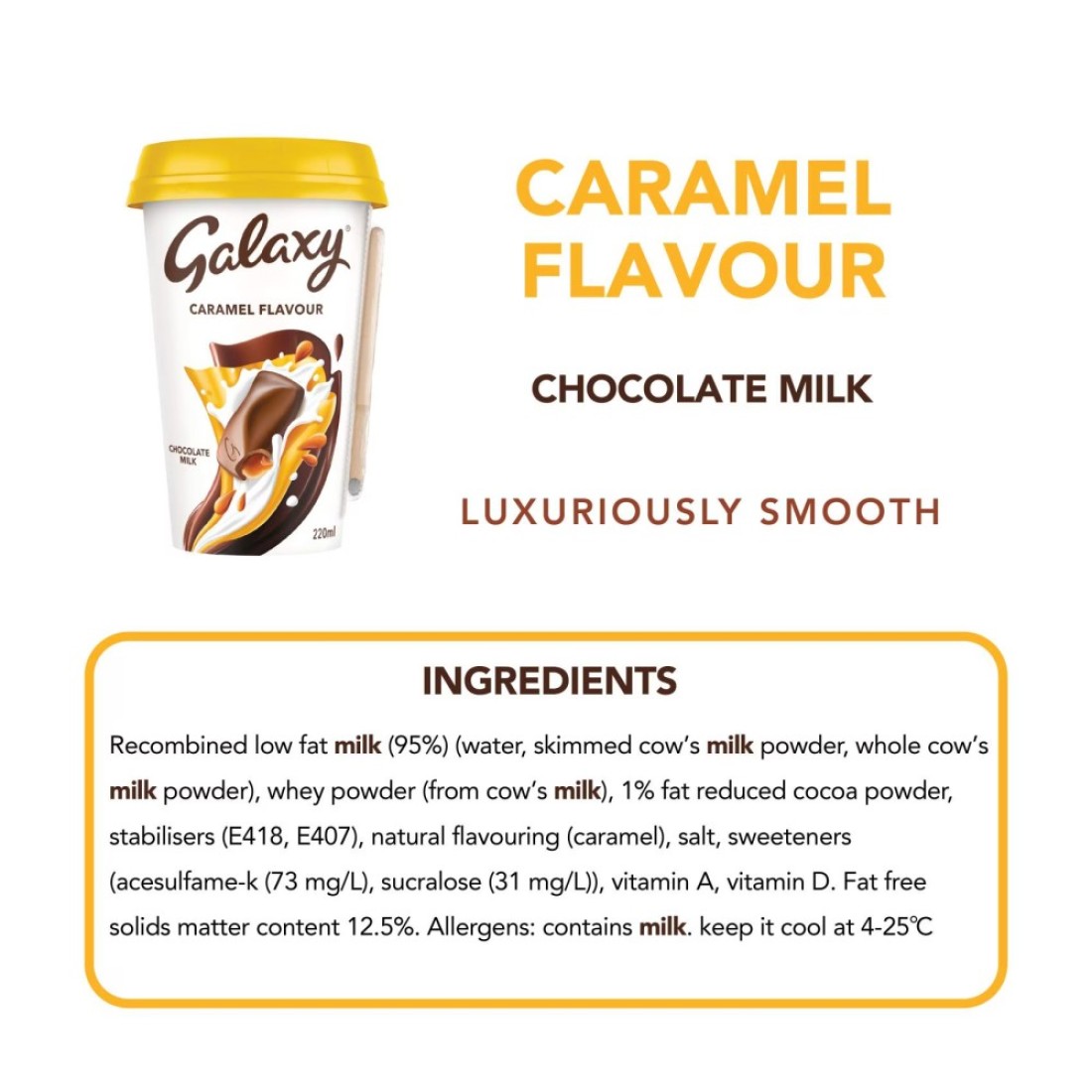 Galaxy Chocolate Milk Caramel Flavour 220ml