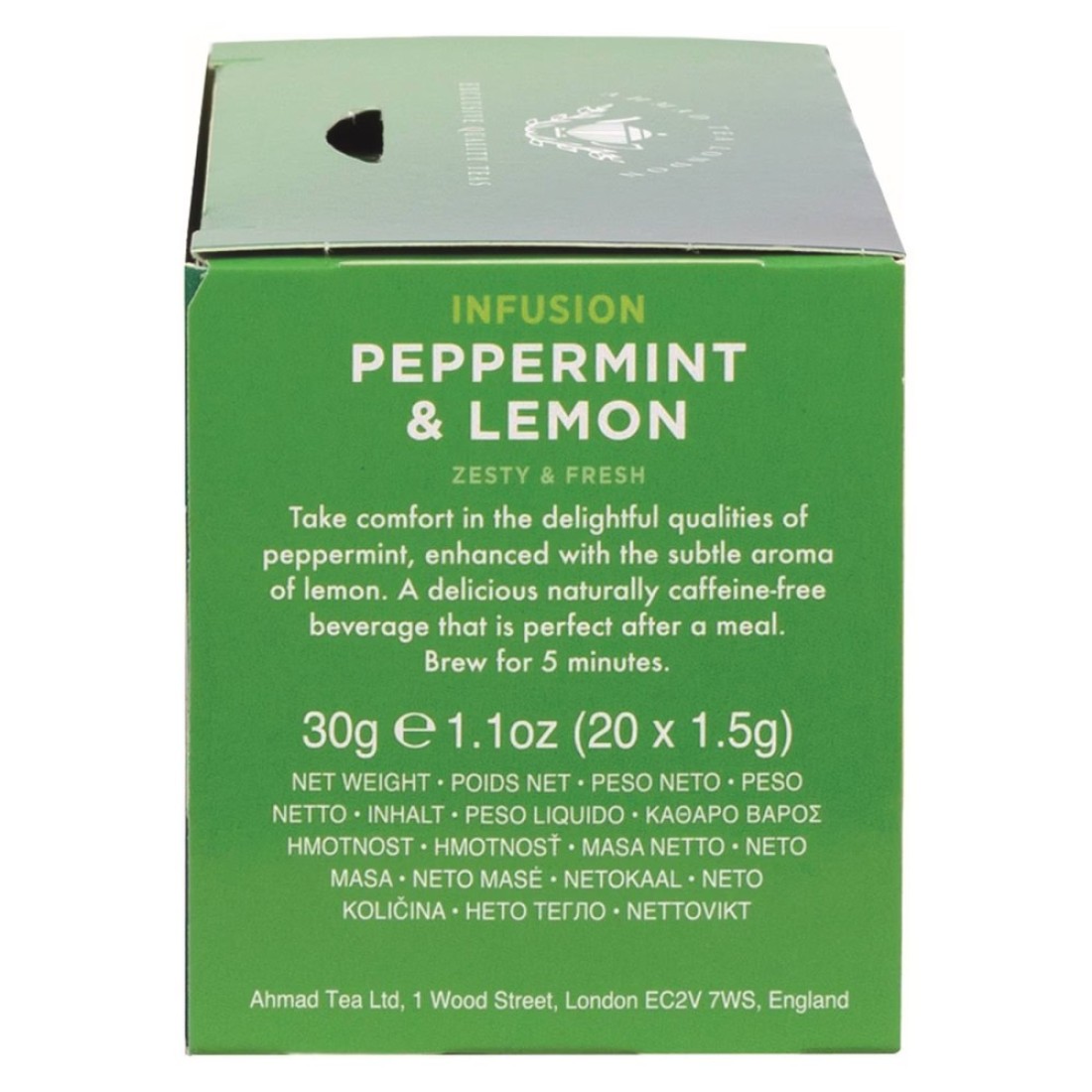 Ahmad Tea Fruit and Herb Infusion Peppermint and Lemon Flavoured Tea Bags 20 Tea Bags