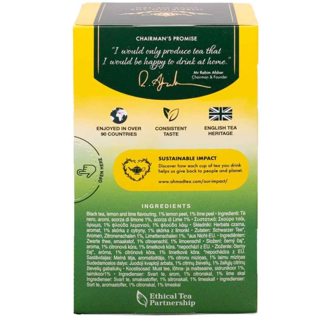 Ahmad Tea Lemon and Lime Twist Flavoured Black Tea with Fruit Tea Bags 20 Tea Bags