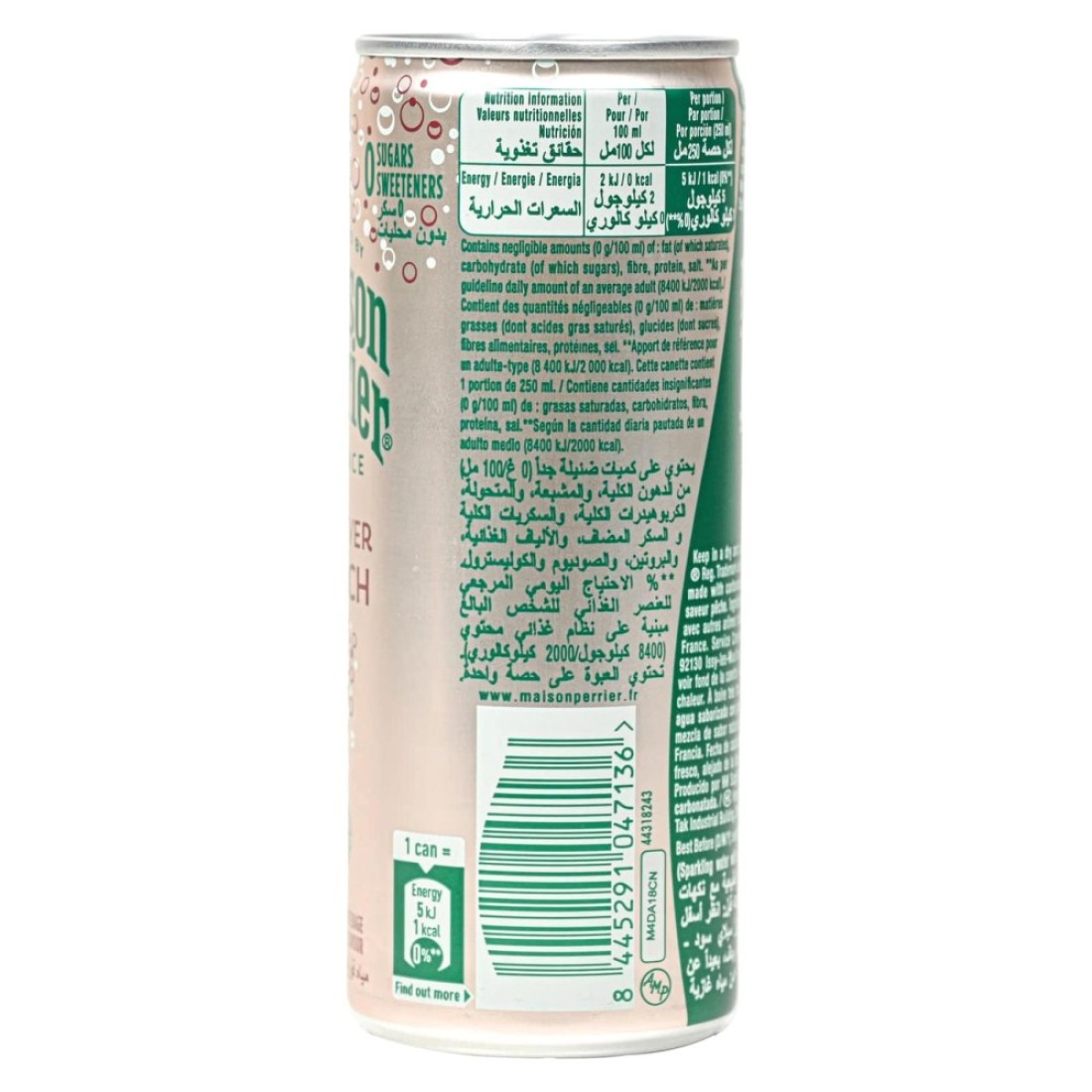 Maison Perrier Forever Peach Flavoured Sparkling Beverage Slim Can 250ml