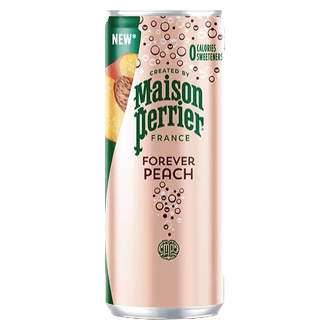 Maison Perrier Forever Peach Flavoured Sparkling Drink Slim Can 250ml Pack of 10
