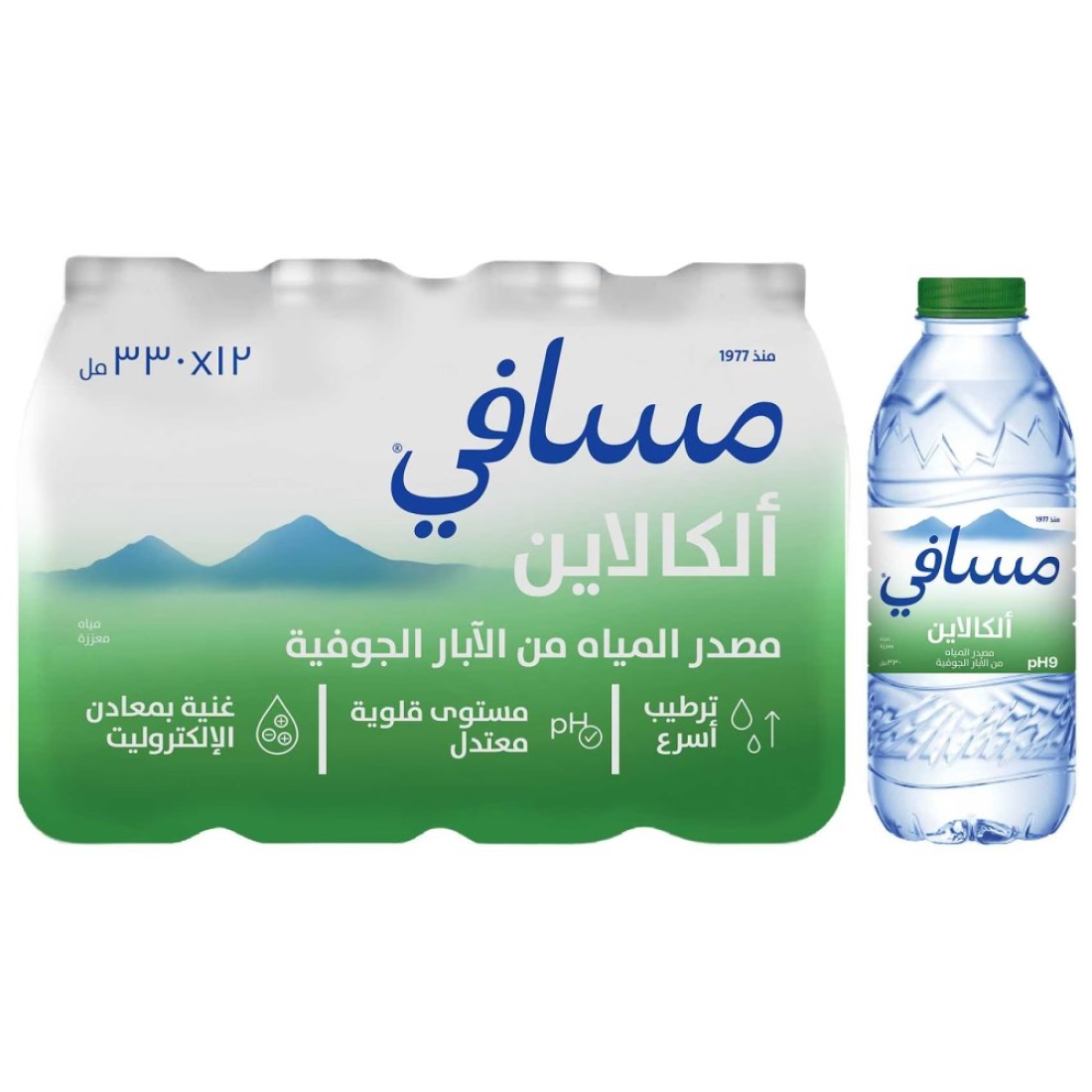 Masafi Alkalife Alkaline Water 330ml Pack of 12