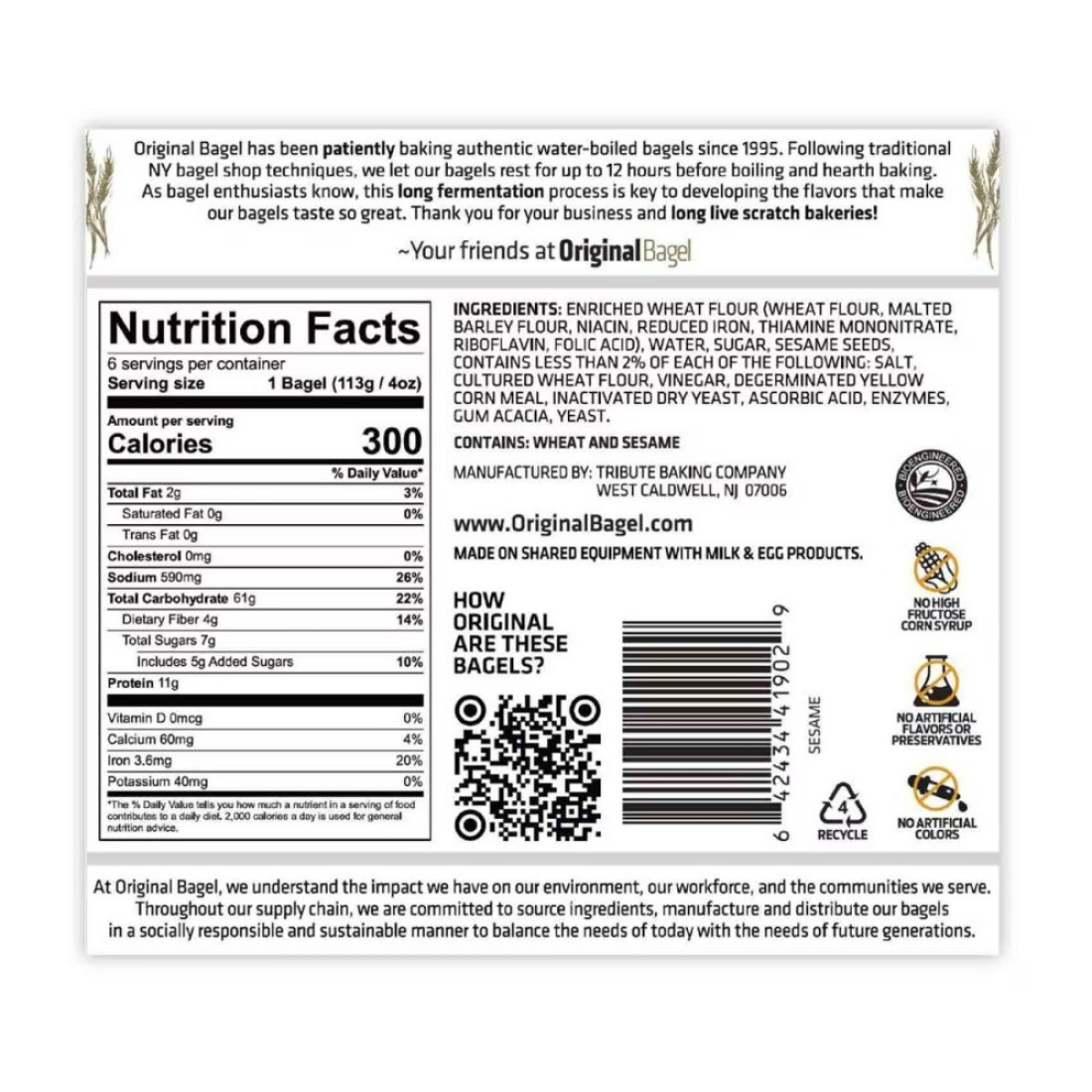 Original Bagel Sesame 680g