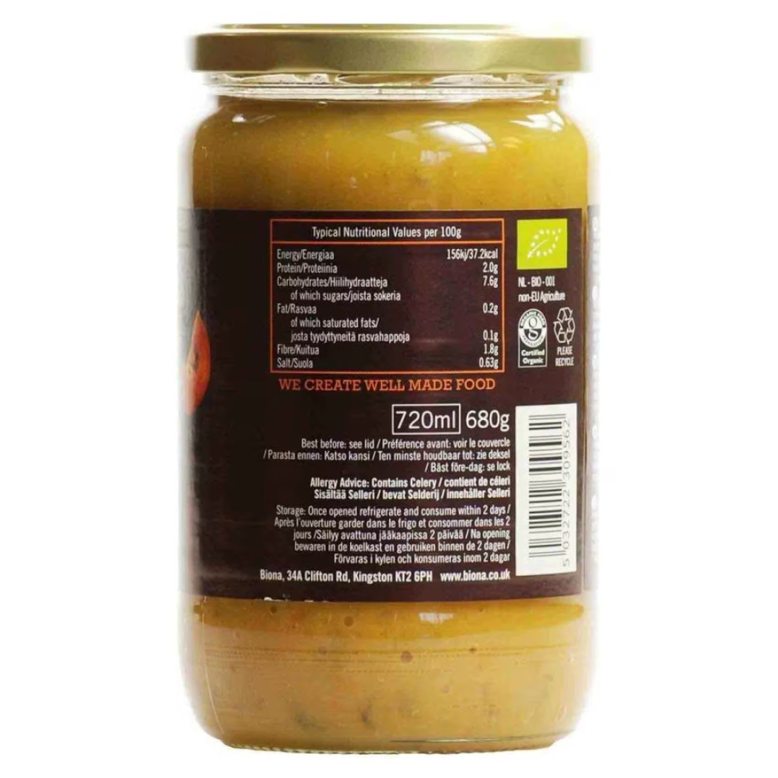 Biona Organic Spiced Pumpkin Soup 680g
