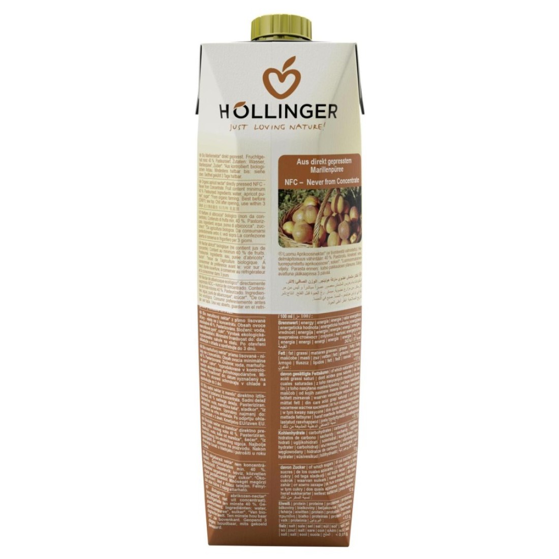 Hollinger Organic Apricot Juice, 1L Pack of 2
