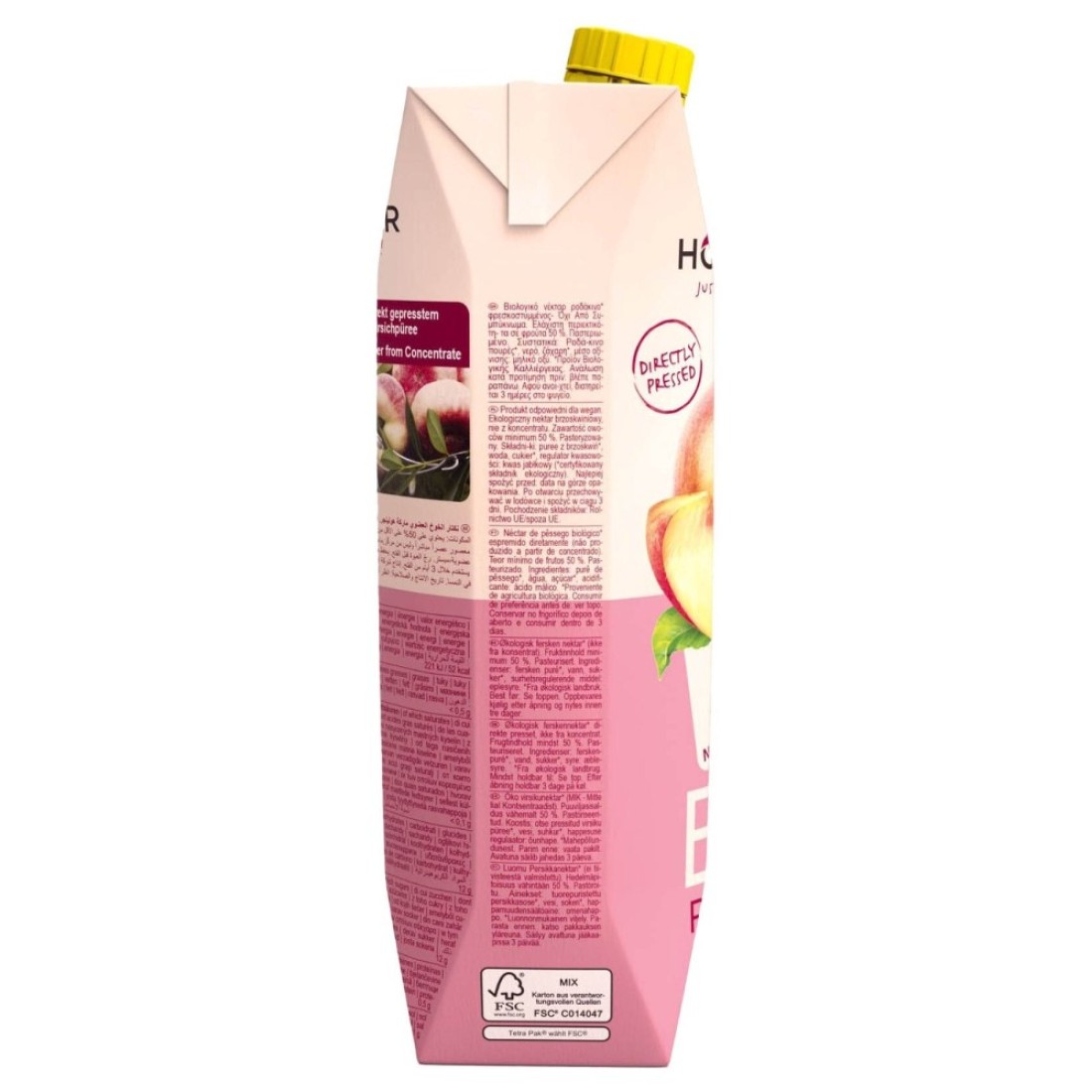 Hollinger Organic Peach Juice, 1L Pack of 2