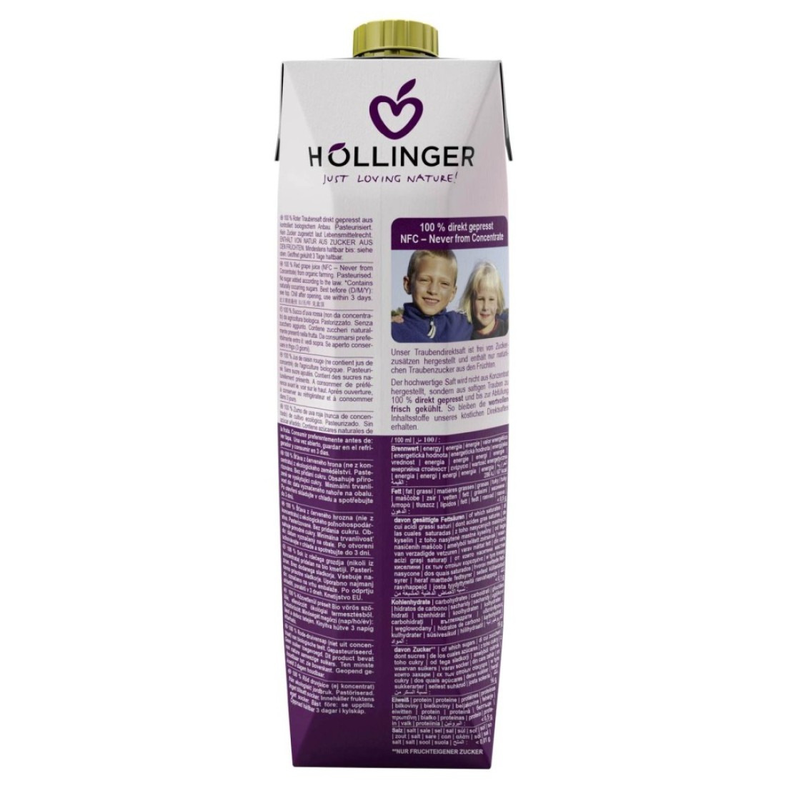 Hollinger Organic Red Grape Juice, 1L Pack of 2