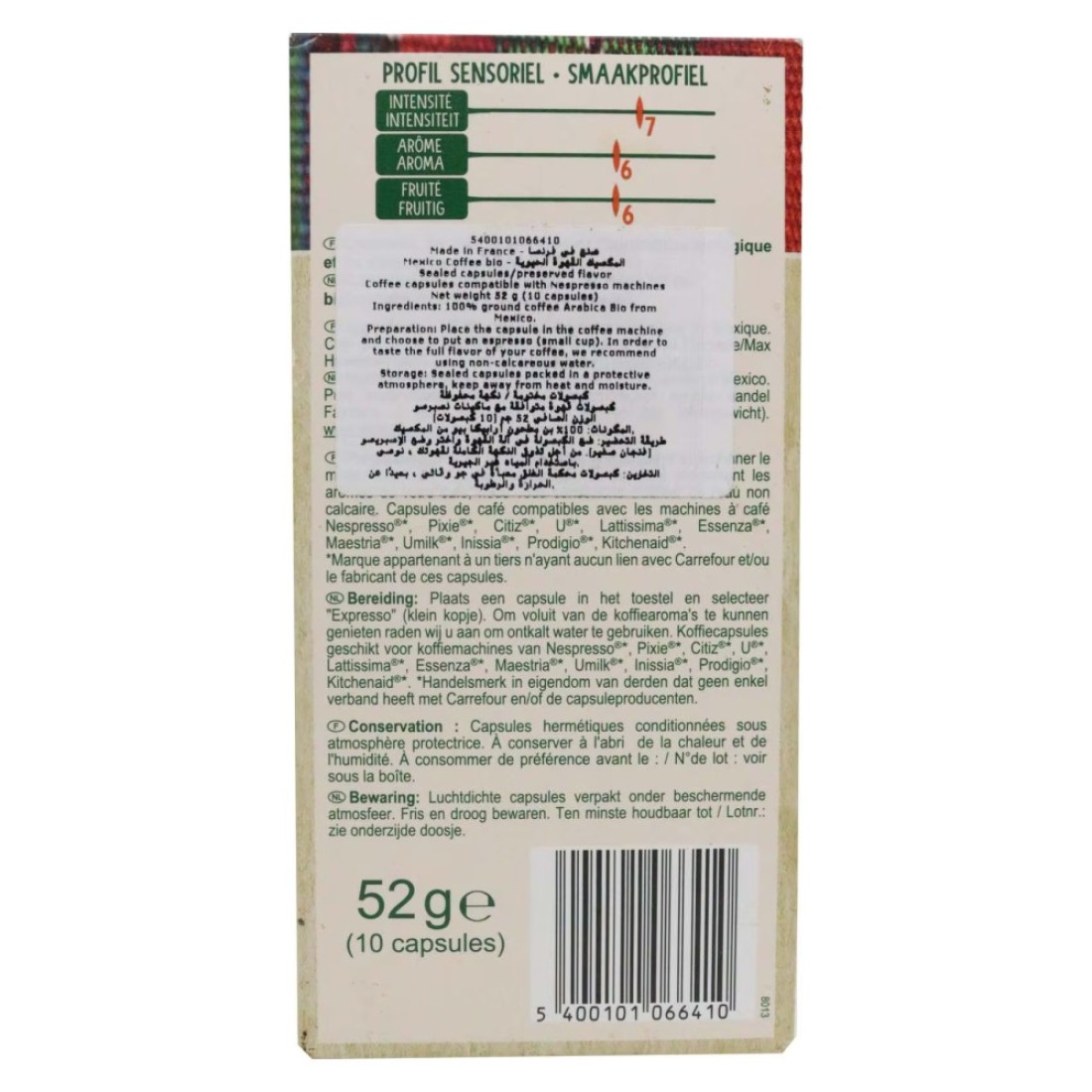 Carrefour Bio Coffee Capsules Mexico 97g