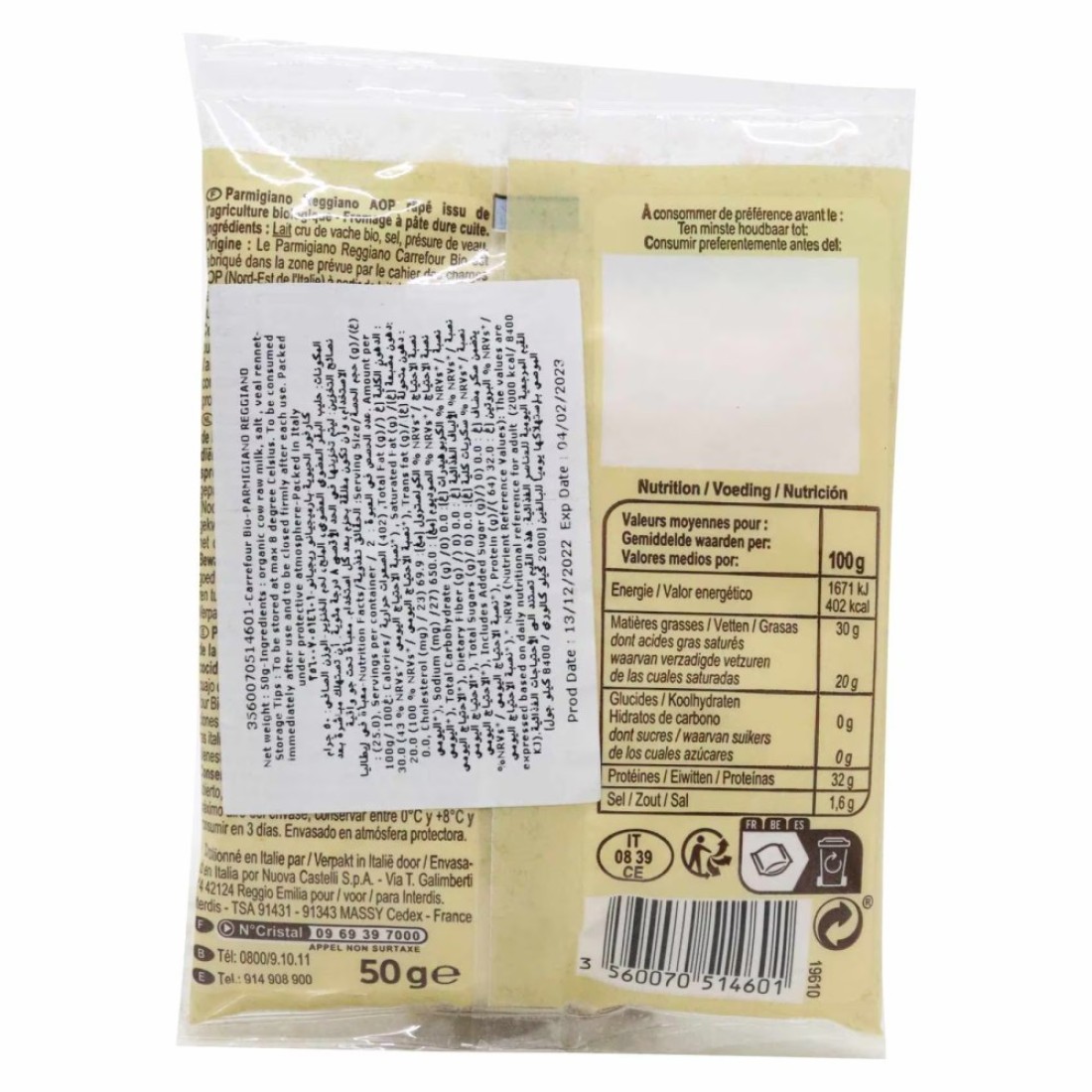 Carrefour Bio Parmigi Shredded Cheese 50g