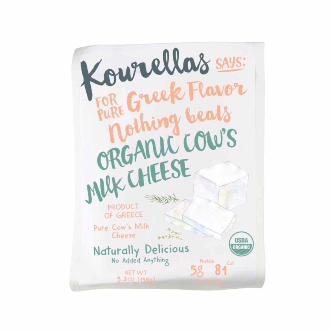 Kourellas Organic Cow milk Cheese150g