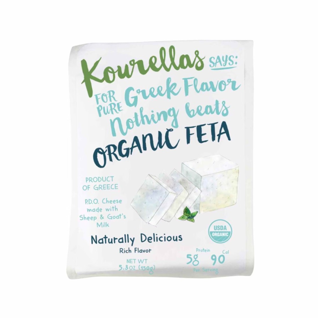 Kourellas Organic Feta Pdo Cheese 150g