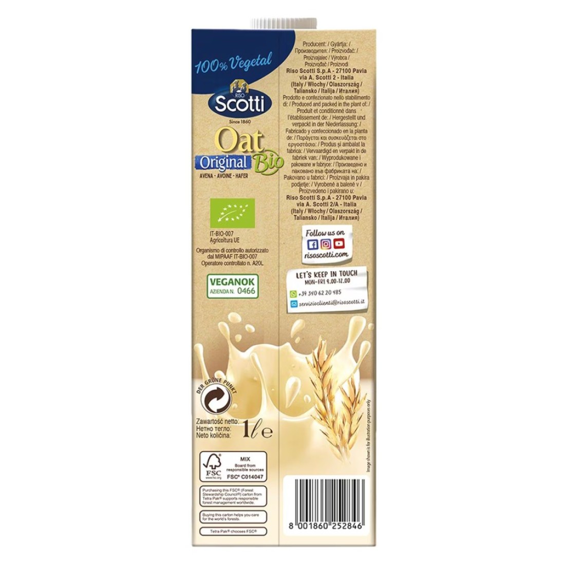 Riso Scotti Organic Original Oat Drink 1L