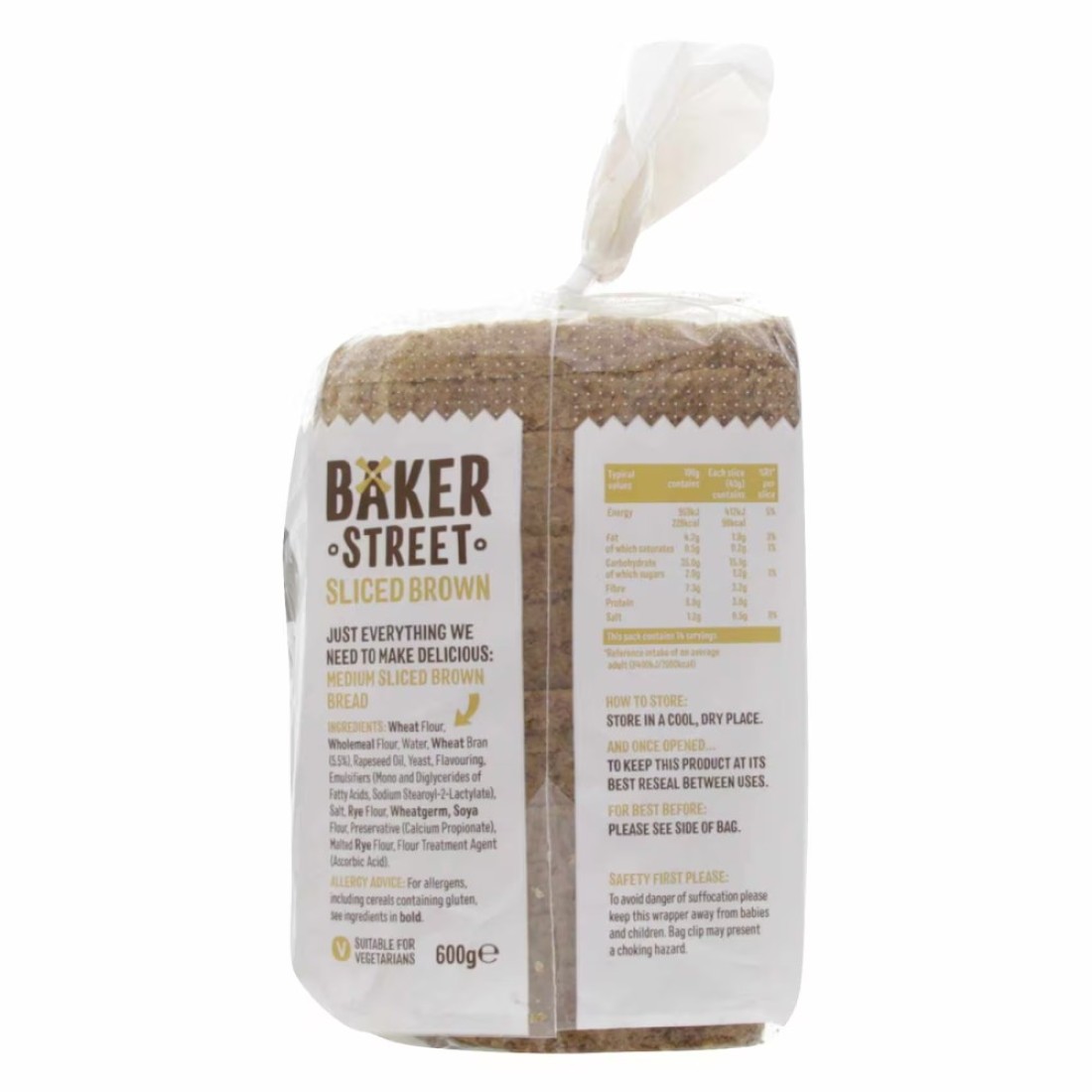 Baker Street Sliced Brown Bread 600g