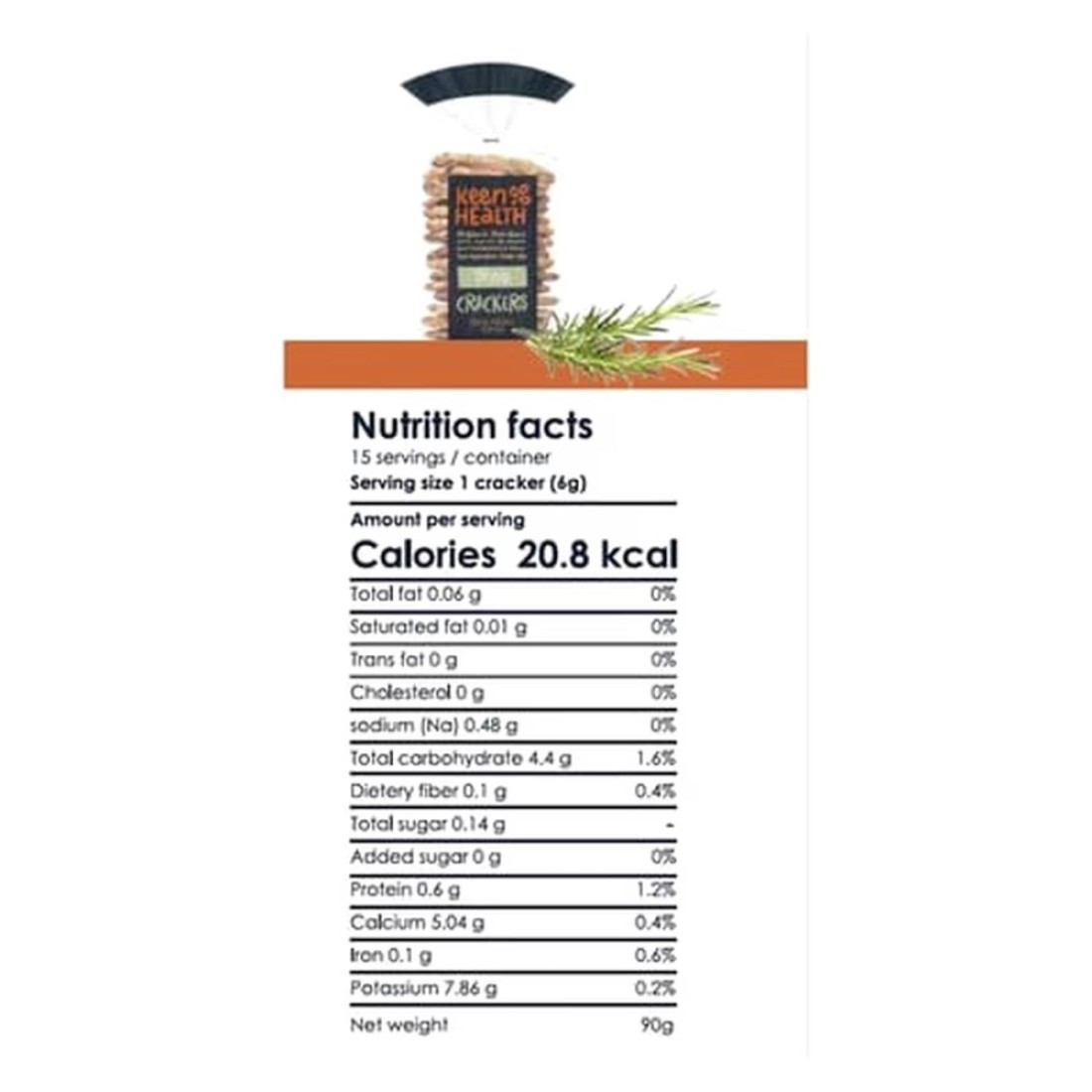 Keen Health Plant-Based Thyme Cracker 90g