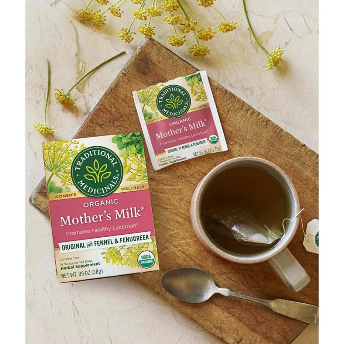 Traditional Medicinals Organic Mother&#39;s Milk Herbal Supplement 16 Tea Bags