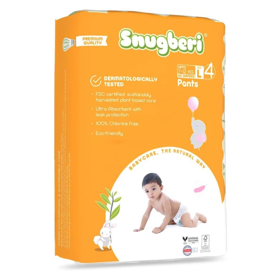 Snugberi Diaper Pants Large Size 4 Up to 7-12kg 60 Pants