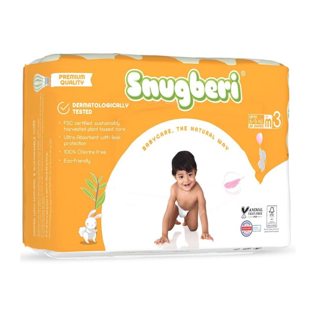 سنوغبيري حفاض مقاس متوسط ​​3 حتى وزن 6-9 كغ 28 حفاض