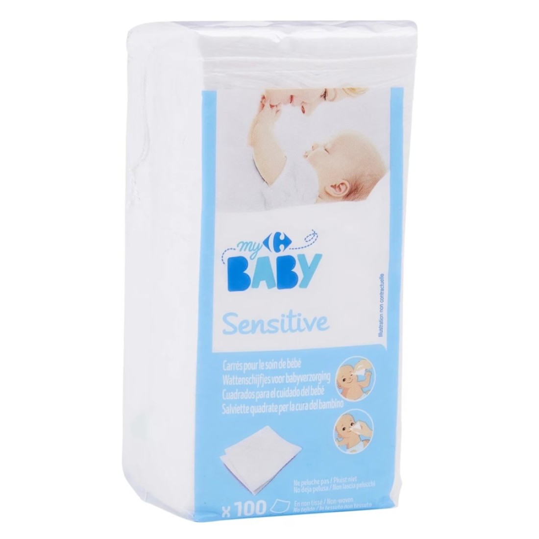 Carrefour My Baby Sensitive Face And Nose Square Pads 100 Pads