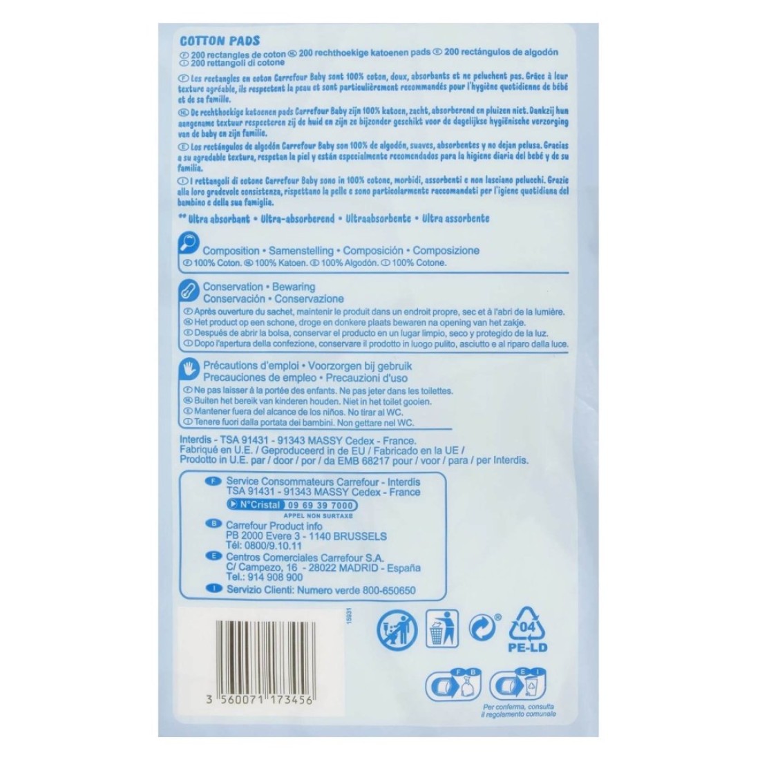 Carrefour My Baby Cotton 200 Pads