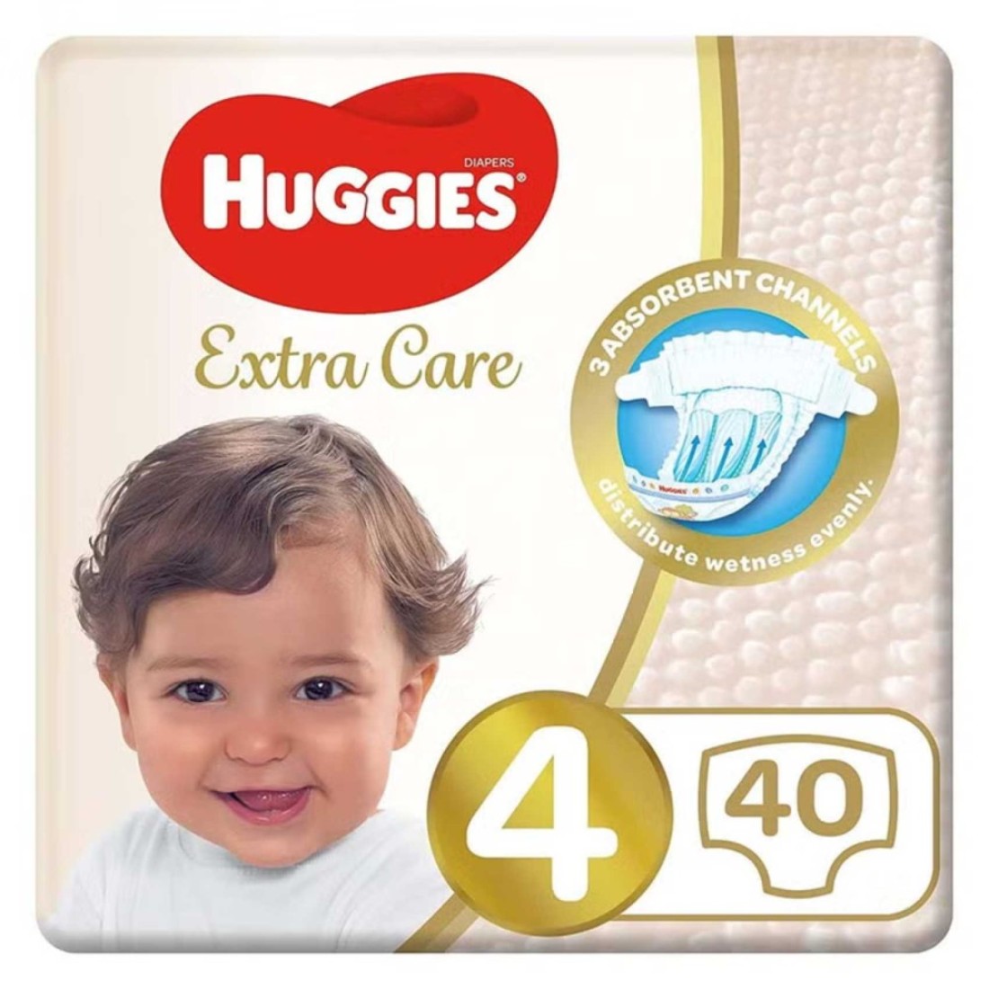 Huggies Extra Care Baby Diapers, Size 4, 8-14Kg, 40 Diapers Pack of 2