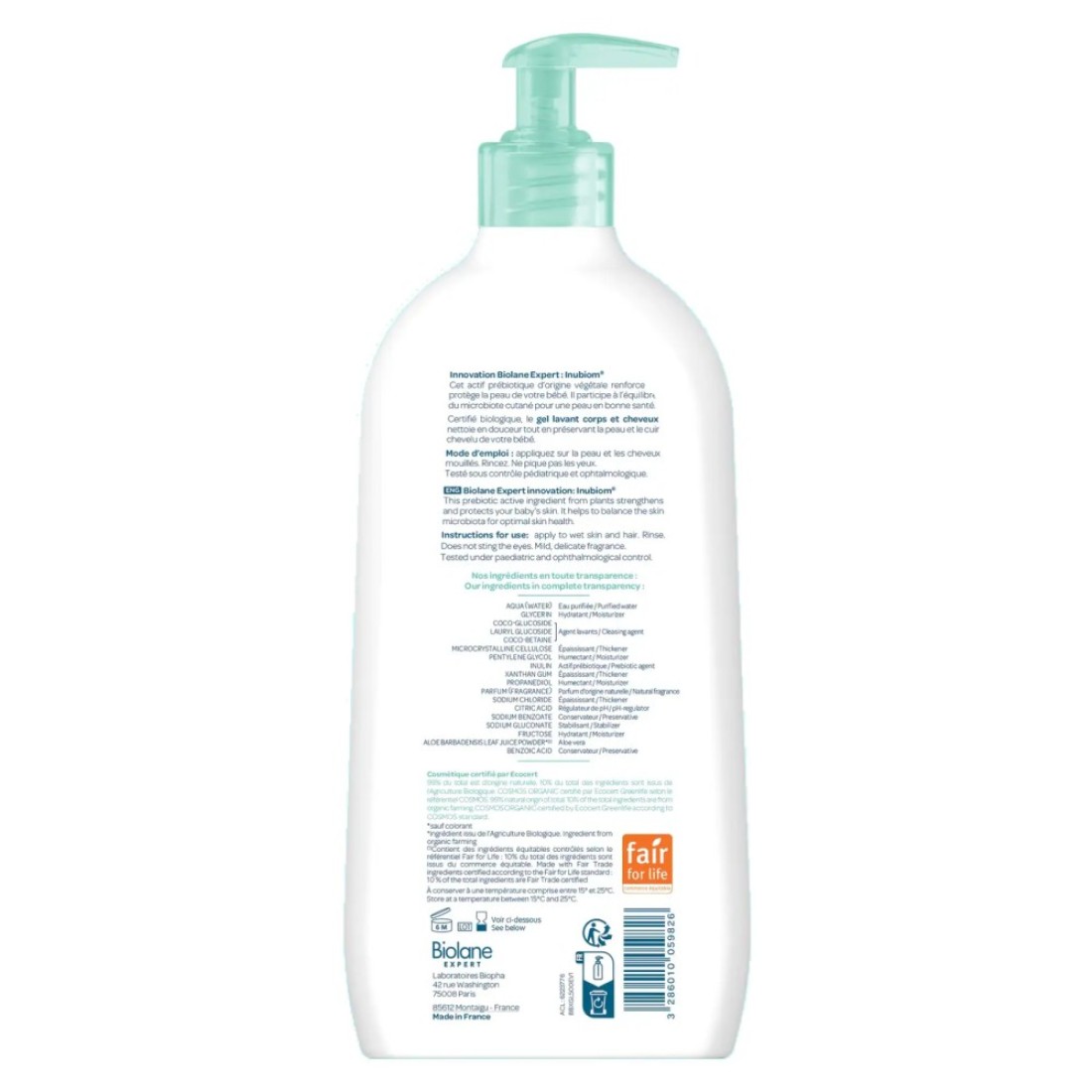 Biolane Expert Bio Body And Hair Cleansing Gel 500ml