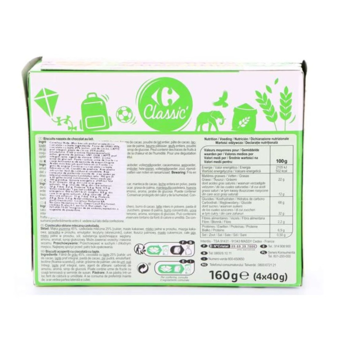 Carrefour Classic Mini Zoo Chocolate Biscuits 160g