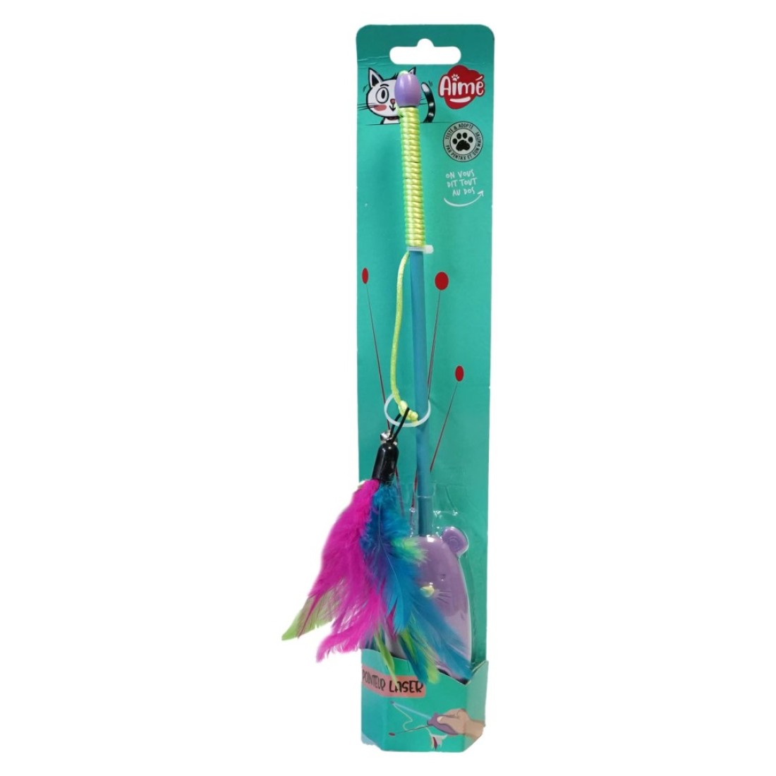 Agrobiothers Aime Fishing Rod With Laser Cat Toy Multicolour 30cm
