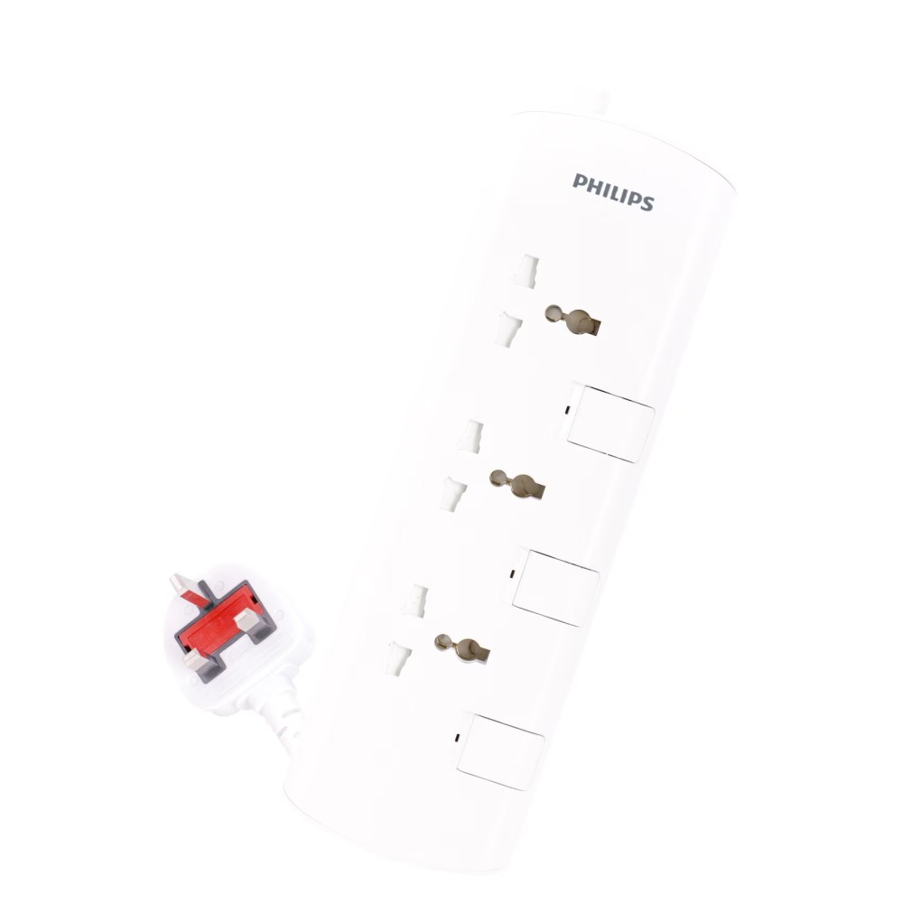 Philips 3 Way Extension Socket with Individual Switch 2m