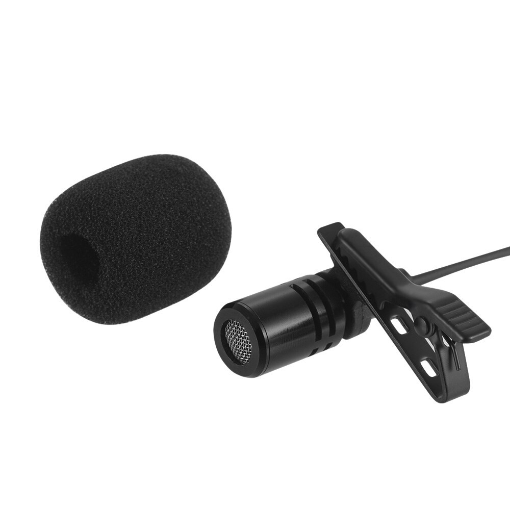 Generic-Mini Clip-on Lapel Lavalier Condenser Microphone Mic with 3.5mm Headphone Output Jack for iPhone iPad Android Smartphone DSLR Camera Computer PC Laptop