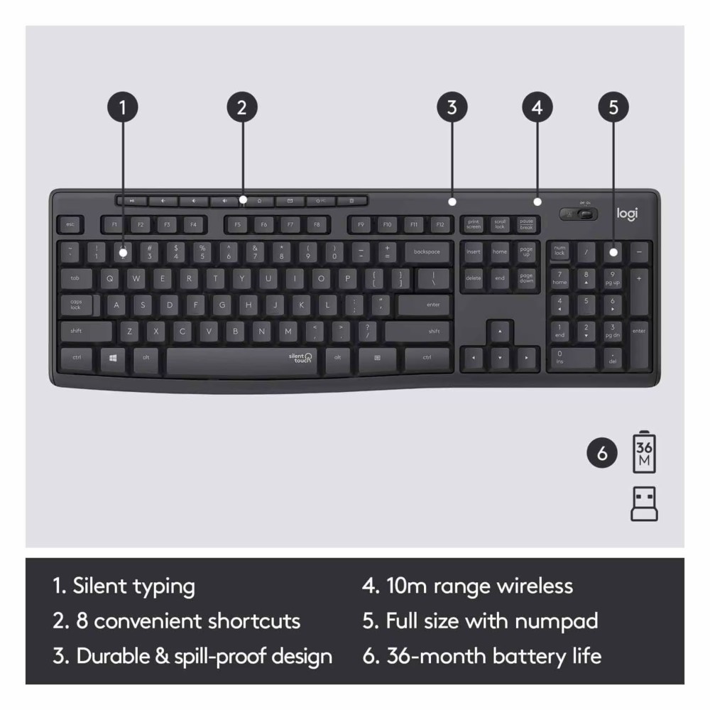 Logitech Wireless Keyboard And Mouse Combo MK295