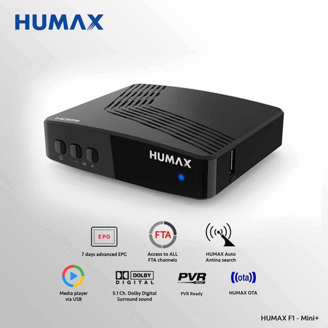 هيوماكس أف 1 ميني+HD جهاز استقبال صغير رقمي