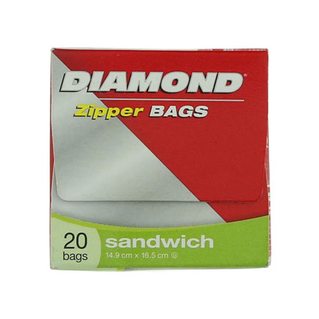 Diamond Zipper Sandwich Bags Clear 20 Bags