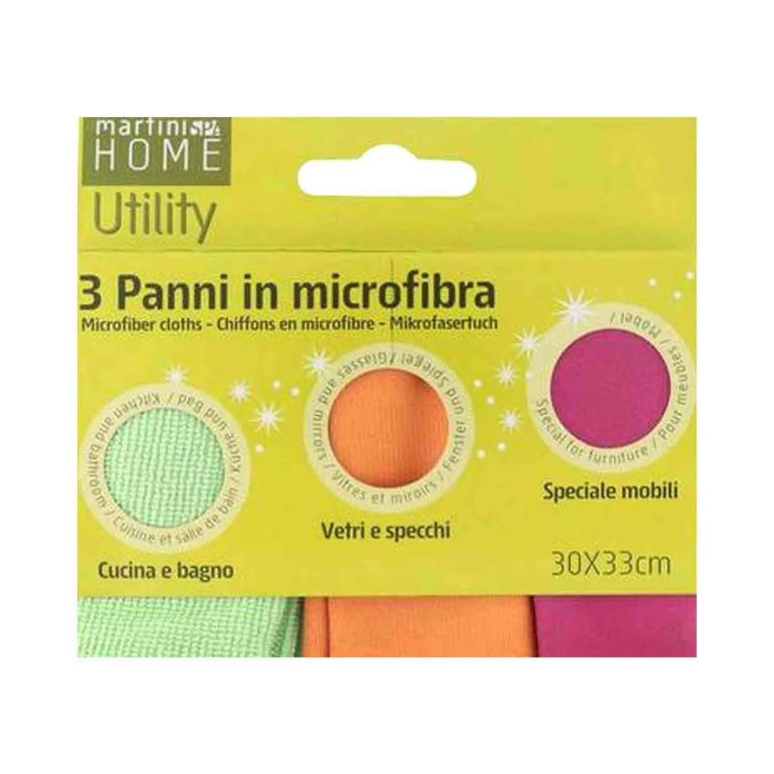 Martini Spa Home Utility Microfibre Cloth Multicolour 3 PCS