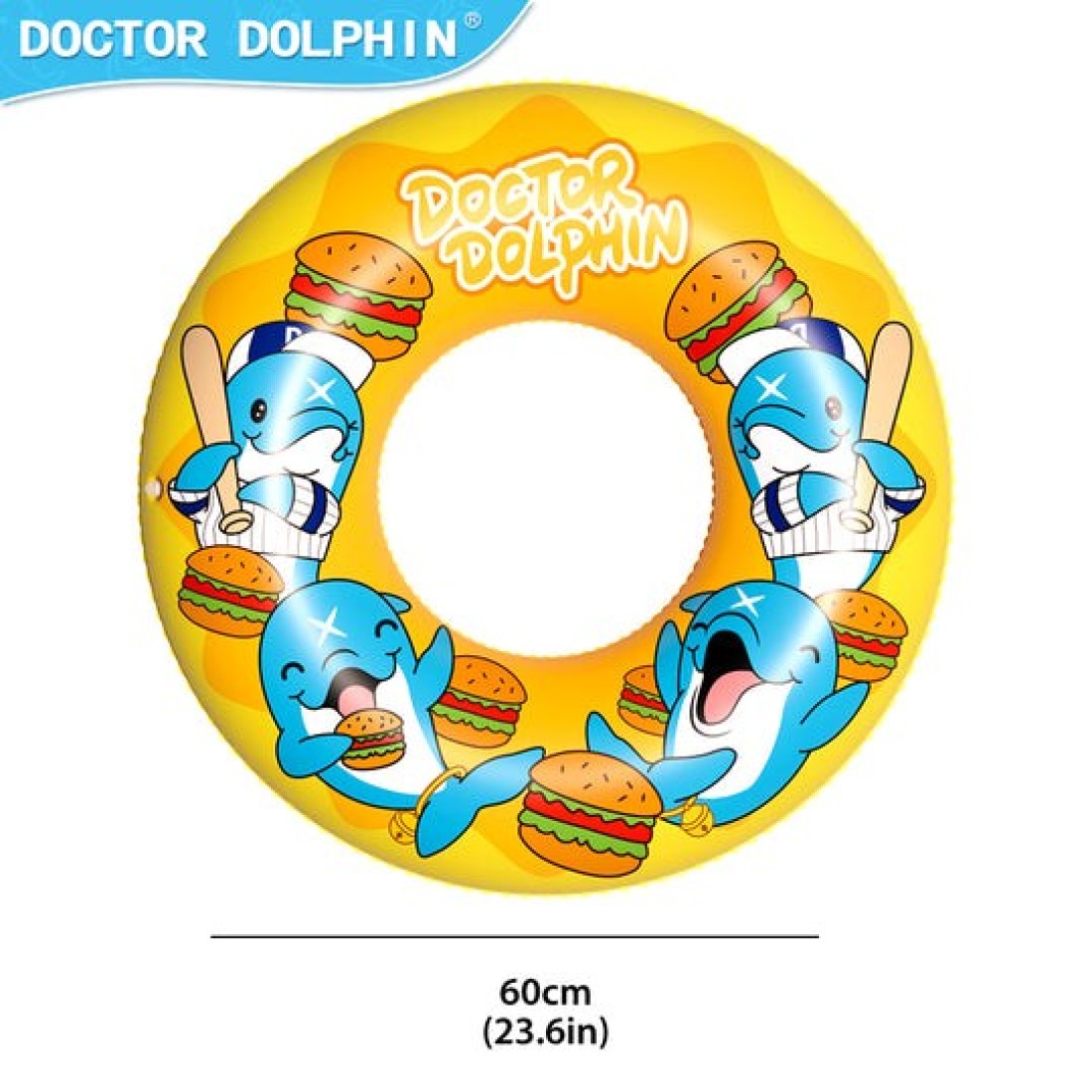 Doctor Dolphin Inflatable Swim Ring 60 cm for 4+ Years &ndash; Featuring Fun Designs With Dolphin