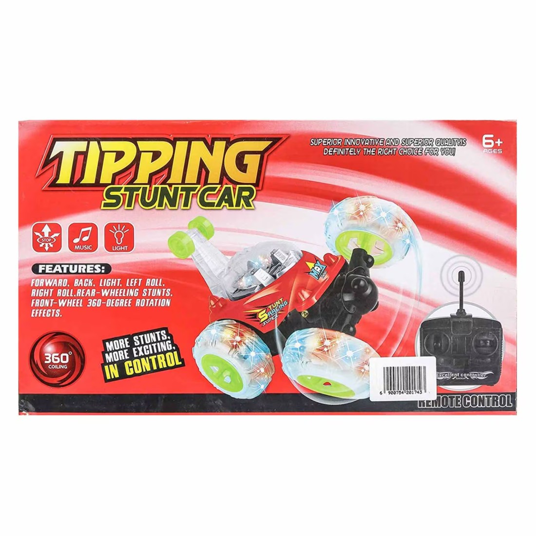 Great Universe Remote Control Car BPC Cyclone Dance Music Tipping Stunt Car 9802 Red