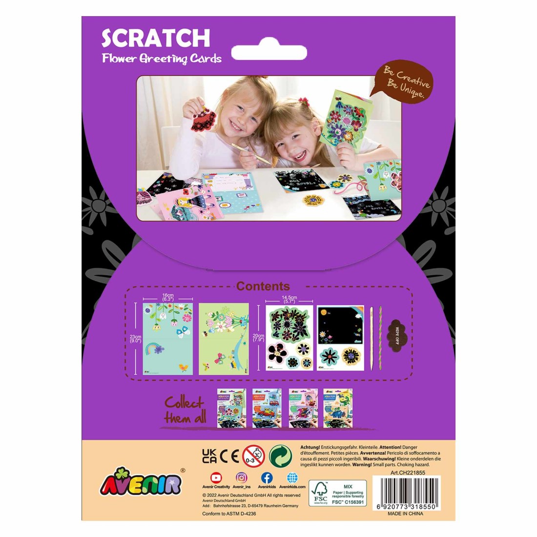 Avenir Scratch Greeting Cards AVCH2218(55-58) Assorted